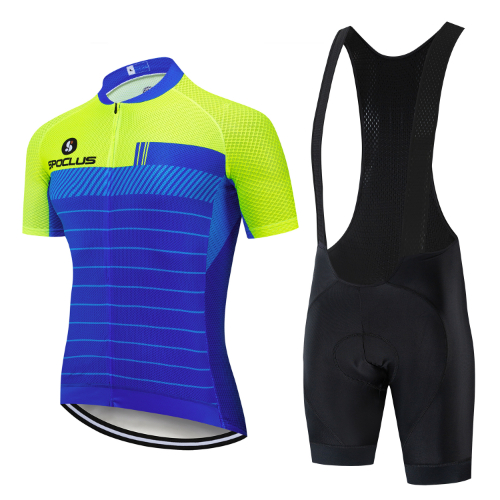 2025 Men's Fluorescent Green Cycling Jersey and Bib Shorts