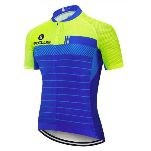 2025 Men's Fluorescent Green Summer Cycling Jersey Short Sleeves