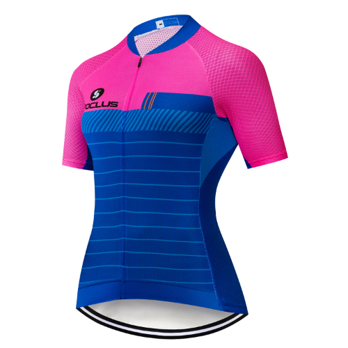 2025 Women Fluorescent Pink Summer Cycling Jersey Short Sleeves